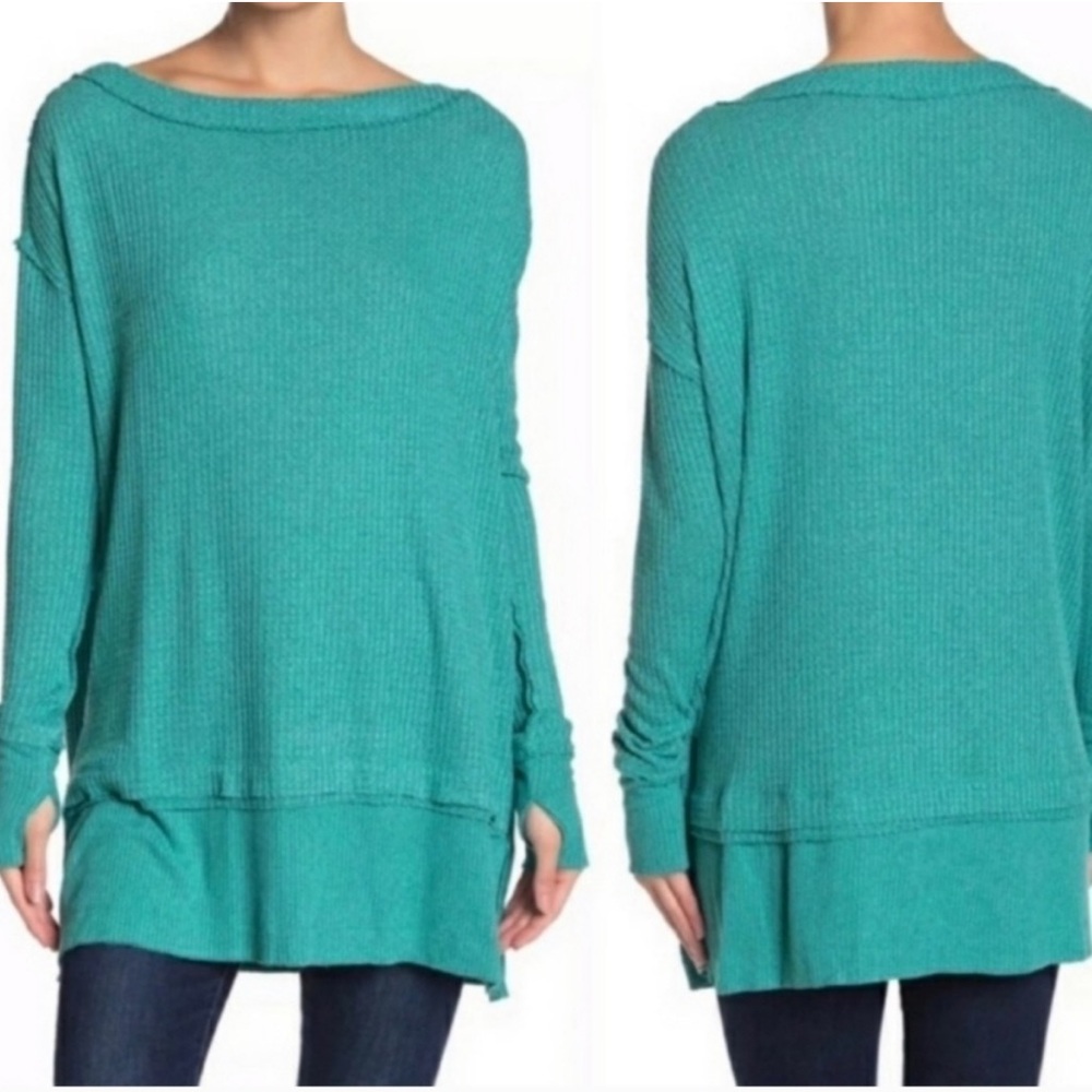 Free People We The Free North Shore Thermal Tunic Top Size S Oversized